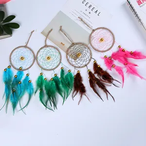 Handmade Indian Style Dreamcatcher Feather Wind Chime Wall Hanging Decoration For Bedroom Home Decor Gift
