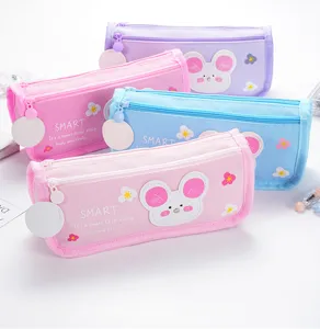 Trousse à crayons mignonne en toile, grande capacité, multi-couches, style adorable.