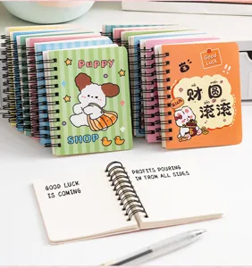 Carnet de notes de poche à spirale de dessin animé mignon, mini journal intime portable