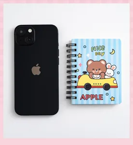 Joli bloc-notes spirale de dessin animé carnet de poche portable pour étudiants avec design.