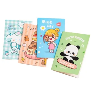 Cute cartoon lined mini pocket notebooks set, portable high-value memo note books.