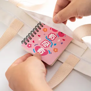 Joli carnet spirale de dessin animé, bloc-notes de poche portable pour étudiants, mini journal.
