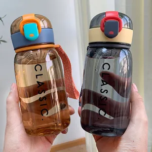 Draagbare Plastic Waterfles Lekkend Vrij Direct Drinken Sport Beker Outdoor Fitness Reisbeker Met Veilig Slot