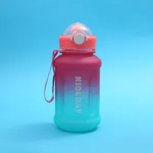 Gradient color plastic water bottle large capacity sports cup direct drinking portable