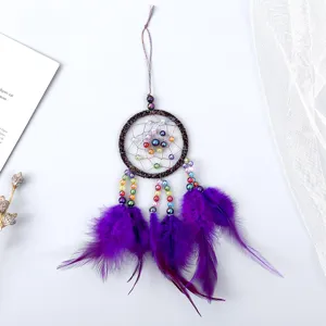 Atrapasueños pluma morada colgante de coche decoracion de pared habitacion lindo regalo