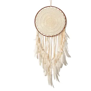 Großer weißer Feder-Traumfänger Boho Wandbehang für Schlafzimmer Dekoration