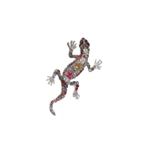Prachtige kristallen hagedis broche, kleurrijke strass gehuwde speld voor dames kleding.