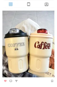 Draagbare geïsoleerde koffiemok 316 roestvrijstalen rietjesbeker minimalistische stijl