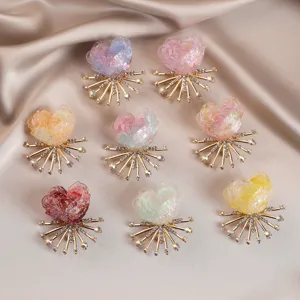 Colorful Floral Brooch Zinc Alloy Rhinestone Anti-Glare Pin Fashion Jewelry Clothing Collar Decor Accessories For Women