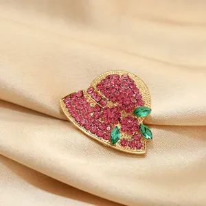 Elegant rhinestone hat brooch pin, creative crystal lapel pin suit jewelry accessory for women.