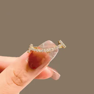 Mini smile curved brooch pin with sparkling CZ stones, cute fashion jewelry for women clothes.
