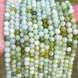 Macro di perle di giada Xiuyu verde latte naturale per la creazione di gioielli DIY