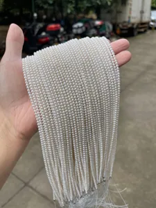 Lustrous white freshwater pearl strands for DIY jewelry making accessories
