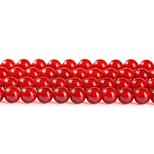 Natural 8mm red agate round beads for DIY jewelry making and beading accessories