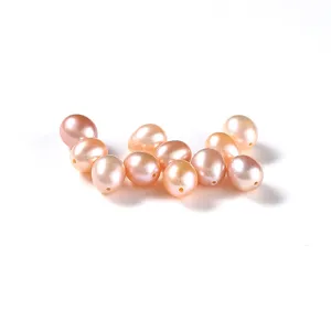 High-luster natural pink freshwater rice pearls for DIY handmade jewelry crafts