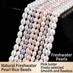 Natuurlijke Zoetwaterparel Rijst Parels Losse Streng Voor DIY Sieraden Maken Armband Ketting Handgemaakt Materiaal Groothandel