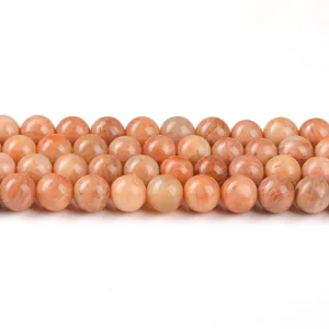 Natural round sunstone beads for DIY jewelry making and bracelet accessories