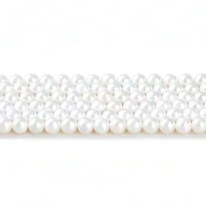Natural white freshwater round pearls for DIY jewelry making and bracelet beads