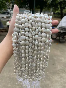 High-quality natural white baroque coin pearls strands for DIY jewelry making accessories