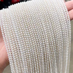 Natural Freshwater Pearl Beads Aurora Round High Luster AAA-7A Grade White Purple Color DIY Jewelry Making Bracelet Necklace Findings