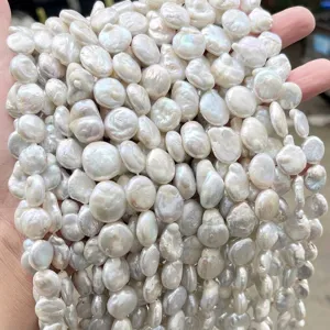 Natural Freshwater Pearl Baroque Loose Beads White Coin Oval Irregular Shape For DIY Jewelry Making Necklaces Accessories