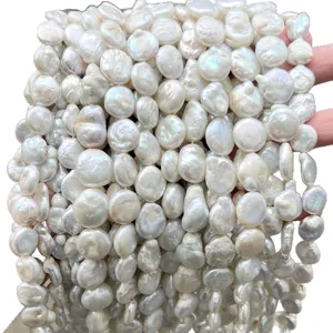 Strands of natural white baroque pearls for DIY jewelry making accessories and beads
