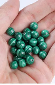 Natürliche grüne Malachit-Rundperlen für DIY-Schmuckherstellung und eigene Armbänder