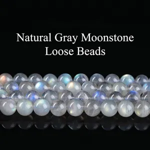 Natürliche graue Mondstein 4mm Perlen mit schimmerndem blauem Glanz für DIY-Schmuck