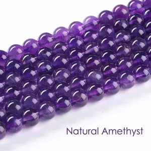 Premium natural purple amethyst round loose beads for professional DIY jewelry making