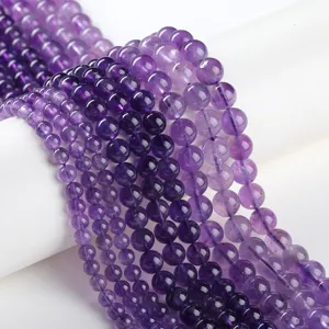 High quality strands of natural purple amethyst round beads for DIY jewelry making