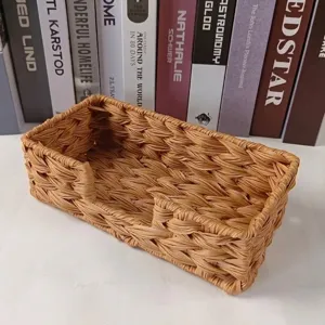 Modern PP Woven Tissue Box Tray Waterproof Rectangular Napkin Holder For Living Room Coffee Table Home Decor Organization