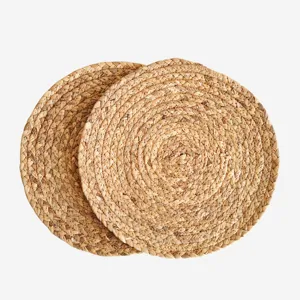 Manteles Individuales Tejidos Posavasos de Paja Natural Redondos Ovalados Aislantes Térmicos Tapetes de Mesa Para Cocina Cena Salvamanteles Moderno Minimalista Hogar