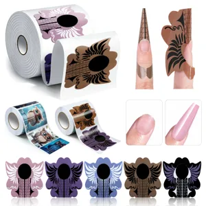 Forme per Unghie Professionali a Forma di Gufo Farfalla Ali UV Gel Estensione Guida Autoadesiva Strumenti per Manicure Linea di Scala