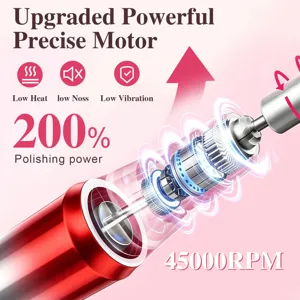 Detailweergave van de 45000RPM precisiemotorstructuur van de rode nagelboor