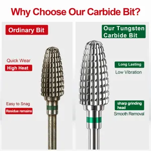 High-quality tungsten carbide nail drill bit comparison showing long-lasting performance.