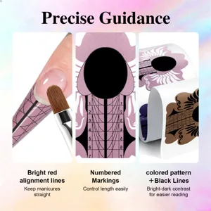 Dimostrazione dettagliata di nail form con marcature numerate e linee di allineamento
