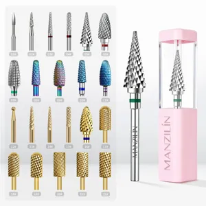 Selection of 22 professional tungsten steel nail drill bits for gel polish removal