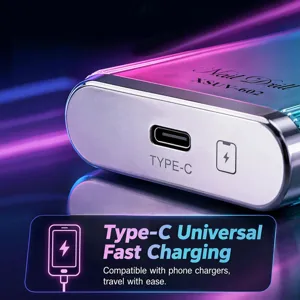 Close-up of Type-C fast charging port on a portable professional nail drill device