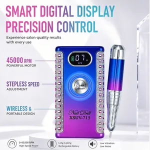 Professionele nagelfrees met strassteentjes, digitaal display en 45000 RPM snelheid
