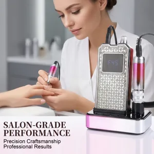 Professional rhinestone-studded electric nail drill for salon-grade precision manicures