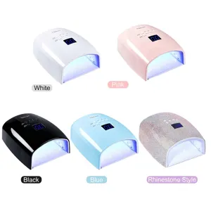 Multiple color options for 66W cordless UV LED nail lamp including rhinestone style