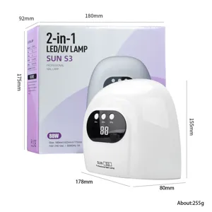 Lampada per unghie UV LED SUN S3 con display digitale e dimensioni del prodotto