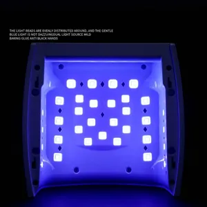 Close-up showing the interior layout of LED light beads in a professional nail lamp.
