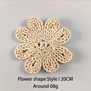 Decoración de pared flor de paja tejida, estilo I, 20 cm, acento bohemio