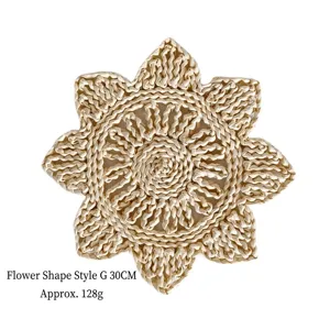 Decoración de pared bohemia de paja tejida a mano, colgante en forma de flor de 30cm