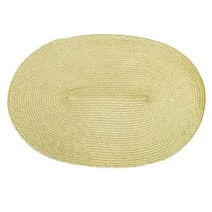 Set de table ovale tressé en PP pour table à manger, tapis de cuisine résistant à la chaleur, style.