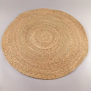 Handgemachte runde Teppiche aus Wasserhyazinthe, rustikale geflochtene Bodenmatte Wohnzimmer