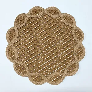 Set de table rond tressé en paille de papier bohème tenture murale déco pour la maison