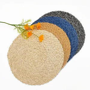 Minimalist Braided Cotton Yarn Placemat Heat Resistant Round Table Mat Thickened Cup Mat Kitchen Dining Decor