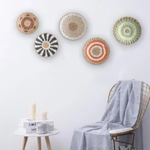Εξωτικά χειροποίητα υφαντά καλάθια τοίχου boho διακόσμηση για υπνοδωμάτιο σαλόνι